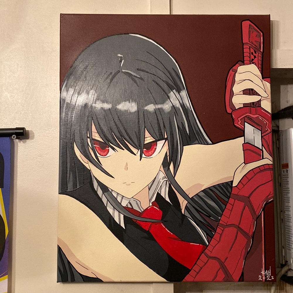 Hand, painted canvas, Akame ga KILL! art.